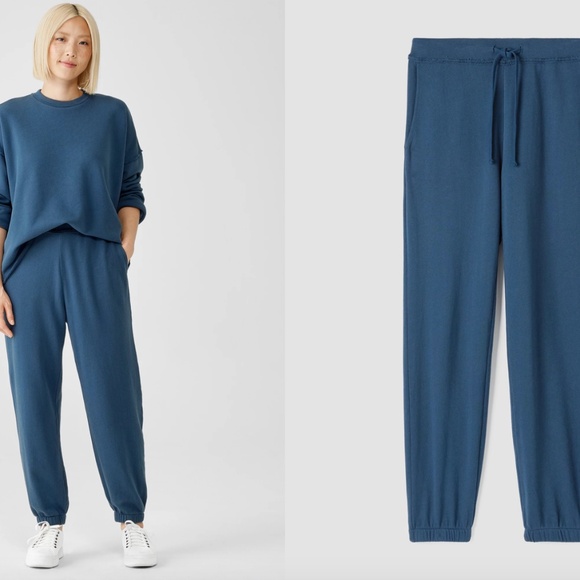EILEEN FISHER Lightweight Organic Cotton Terry Jogger Pant size XS extra small - Picture 9 of 11